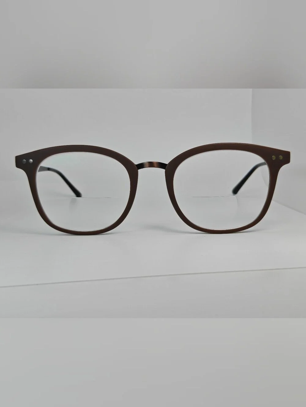 Lyric. Mocha Bronze Round Eyeglass Frames.